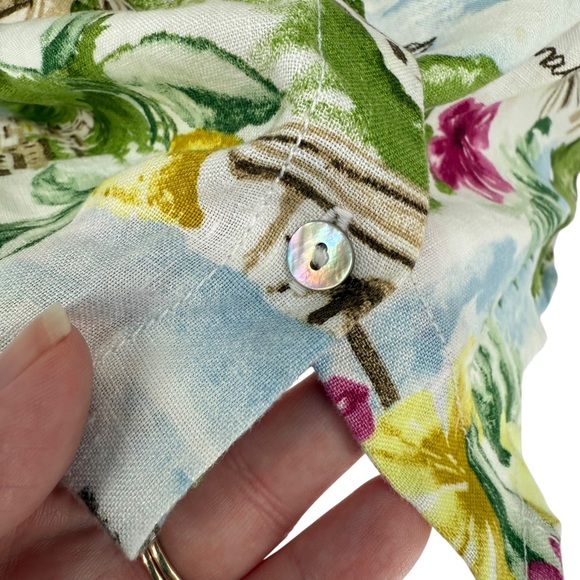 Cynthia Rowley Linen Amalfi Coast Button Down Camp Shirt Sz S EUC Vacation Soft - Picture 5 of 12